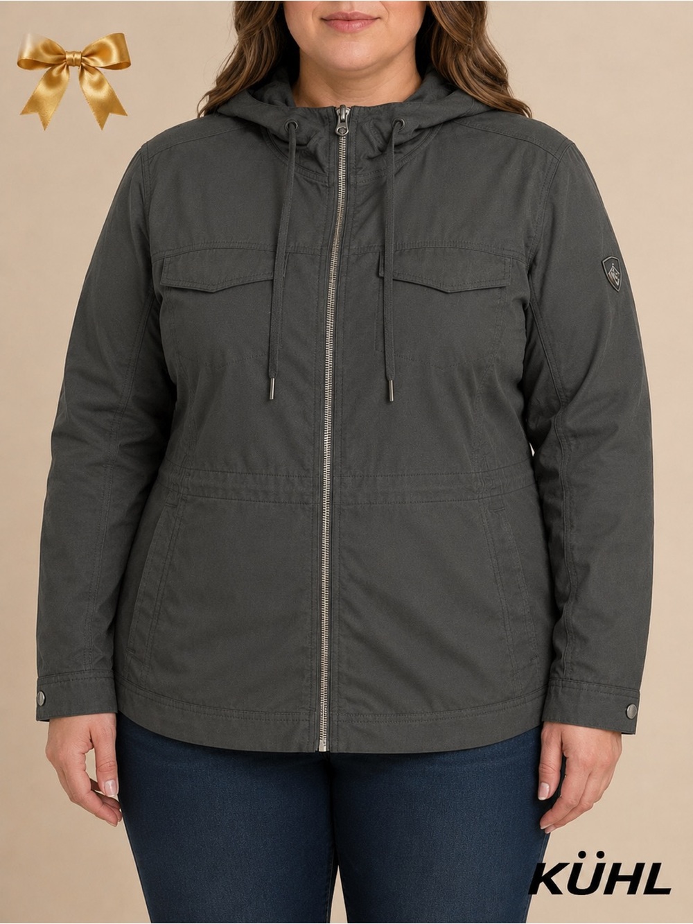 KÜHL Stryka Jacket Deep Olive Hooded Utility Outdoor 1X NWT